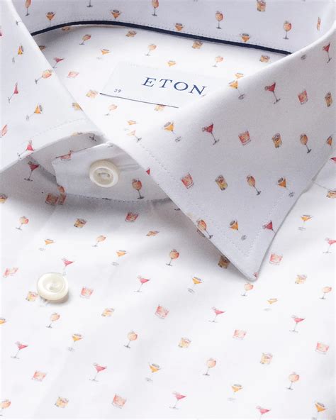 White Printed Poplin Shirt 